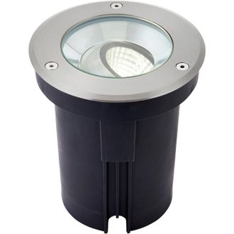 Loops Stainless Steel Drive Over IP67 Ground Light - 13W Cool White LED - Tilting Head in Metallics