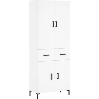 vidaXL Vidaxl - Aparador alto madera contrachapada blanco 69,5x34x180 cm
