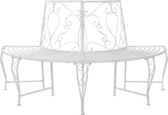 vidaXL Banco De &Aacute;rbol 4-n&uacute;mero De Plazas 160 X 80 X 89 Cm Acero Vidaxl