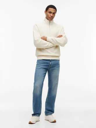 Tommy Hilfiger Mens Tommy Jeans Linen-Blend Loose Jean - Medium Wash Denim - 30W x 34L