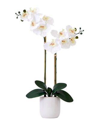 Nearly Natural Real Touch 26in Artificial Double Orchid Phalaenopsis with Decorative Vase