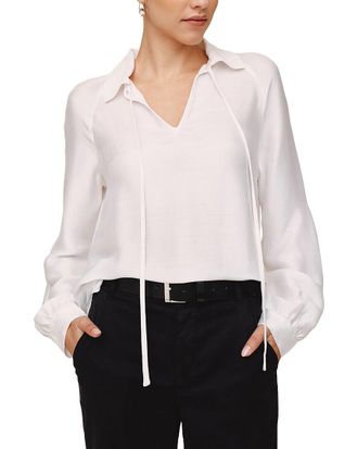 Bella Dahl Long Sleeve Raglan Silk-Blend Pullover