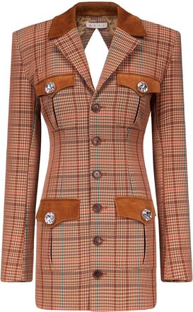 Area open-back blazer dress - Brown