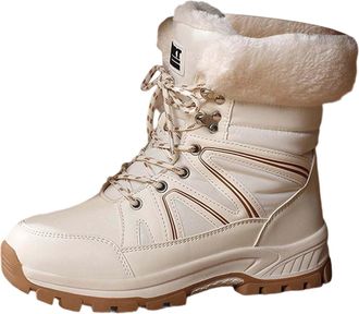 Generic Hiking Boots Men Plus Size Outdoor Winter Shoes Mid Calf Footwear Fleece Lined Warm Cosy Snow Boot Waterproof Trekking Boots