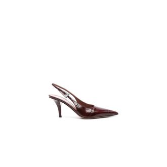 PARIS TEXAS Pumps, female, Red, 5 1/2 UK, Leather Slingback Pumps with Pointed Toe