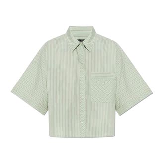 Rag & Bone Shirts, female, Green, Size: XS Marin Short-Sleeve Striped Shirt
