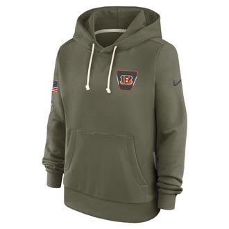 Nike Cincinnati Bengals Salute to Service Sideline Nike Womens Dri-FIT NFL Pullover Hoodie in Brown | 03C32DHA2Y-ACE