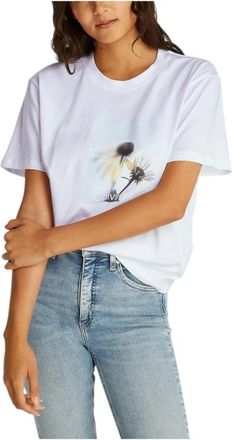Calvin Klein Bloemen Grafisch T-shirt - Dames - T-shirts - Wit - S - Katoen - Tops