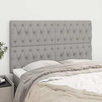 vidaXL Cabecero De Cama Gris Claro 160x7x118/128 Cm De Tela Vidaxl