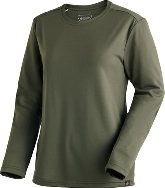 Maier Sports Langarmshirt MAIER SPORTS MS FAV Long Tee W, Damen, Gr. XL, moosgr&uuml;n, 100% Polyester, Rundhals, Shirts Langarmshirt, atmungsaktives Damen Shirt langar