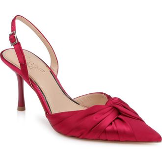 Badgley Mischka Zariel Slingback Pump in Garnet Satin at Nordstrom, Size 5.5