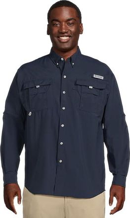 Columbia Big Tall Bahamatm II Long Sleeve Shirt Mens Long Sleeve Button Up Collegiate Navy 1 : 4XL Tall, Mesh/Nylon/Polyester