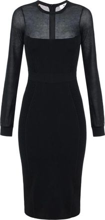 Elisabetta Franchi Gebreide jurk met 3D-effecten - Dames - Feestkleedjes - Zwart - XS - Kleedjes
