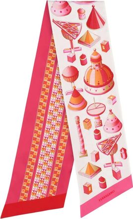 Ferragamo Sciarpa con stampa Renaissance - Rosa