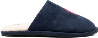 Polo Ralph Lauren embroidered-logo slippers - men - Fabric/Fabric/Rubber - 6 - Blue