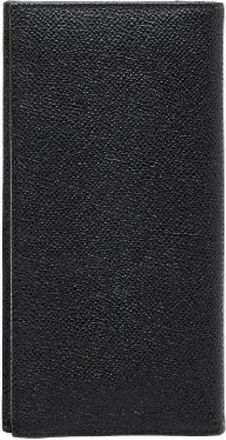 Bulgari Pre-owned Wallets, male, Black, Size: ONE SIZE Pre-owned Logo Leather Long Wallet