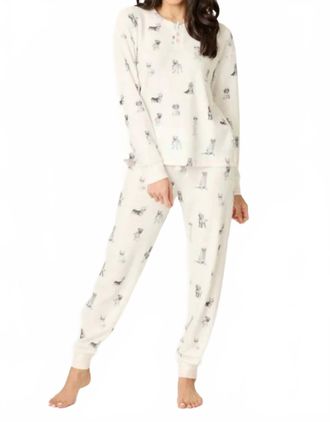PJ Salvage My Dog Is My Valentine Pj Set In White