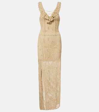 Isabel Marant Ornella beaded crochet maxi dress