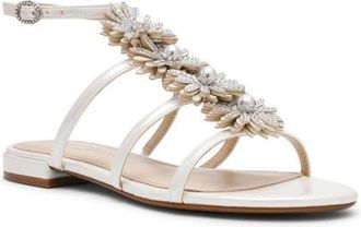 Betsey Johnson Joyce Ankle Strap Sandal in Ivory at Nordstrom, Size 10