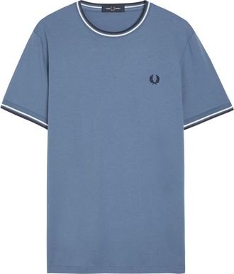 Fred Perry Logo-embroidered Cotton T-shirt - Blue - Xxl