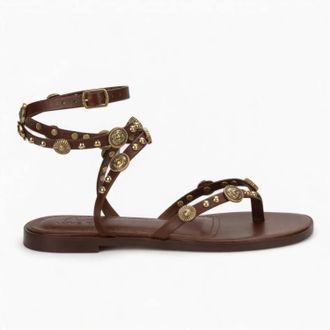 Love Rio Womens Lindy Gladiator Flat Sandals In Chocolate