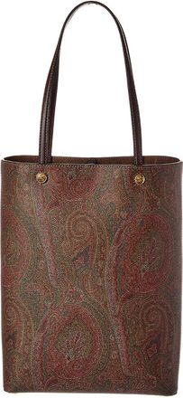 Etro Coated Canvas & Leather Tote