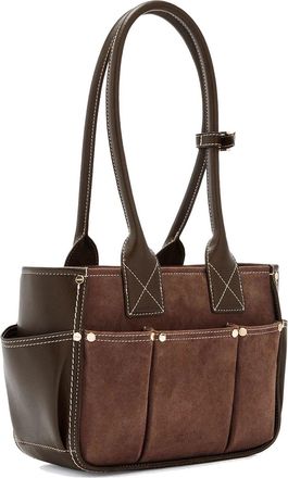 Ganni Womens Shoulder Bag Posy Small Chicory Coffee Leather