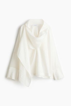 H&M Bluse mit Schalkragen - Weiss