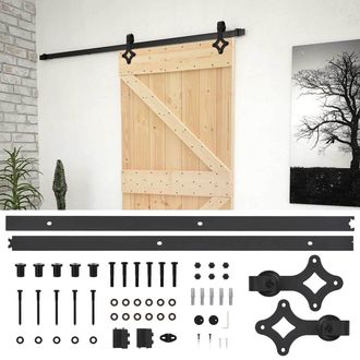 vidaXL Puerta Corredera 90 X 210 Cm Madera De Pino Maciza Vidaxl