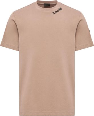 Moncler Moncler Cotton Jersey Logo T-shirt, Men, Beige, Size: 3xl