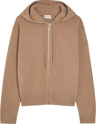 Moncler Hooded Wool and Cashmere-blend Cardigan - Cream - XS (UK 8 / XS)