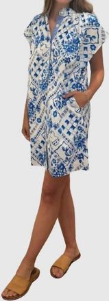 THML Clothing Button Down Dress In Blue