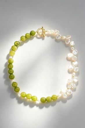 Classicharms Peridot & Petal Pearl Necklace in Green at Nordstrom