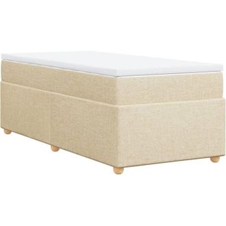 vidaXL Cama Box Spring Con Colch&oacute;n Tela Color Crema 80x200 Cm Vidaxl