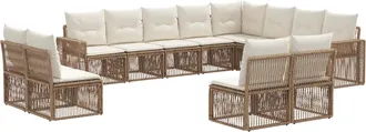 vidaXL Conjunto De Sof&aacute;s De Jard&iacute;n 12 Uds. Beige Y Blanco Crema Vidaxl