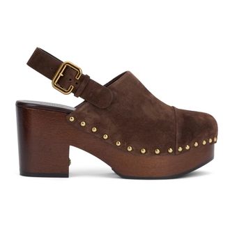 Chlo&eacute; Schoenen, Dames, Bruin, 37 EU, Leer, Jeannette Wedge Clog