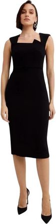 Roland Mouret Asymmetrische Halslijn Jurk - Dames - Feestkleedjes - Zwart - XS - Wol - Kleedjes