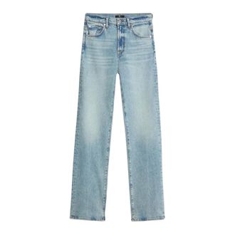 7 For All Mankind Straight Jeans, female, Blue, Size: W24 Straight Jeans