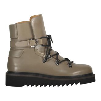 Ferragamo Lace-up Boots, male, Green, 8 UK, Lace-up Leather Boots