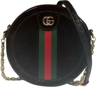 Gucci Pre-owned Cross Body Bags, female, Black, Size: ONE SIZE Pre-owned Leather Cross Body Bag