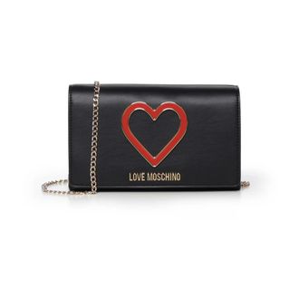 Love Moschino Borsa a tracolla con patta e logo a cuore - - Bags - Donna - Nero - ONE SIZE