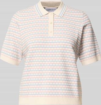 Jake*s Strickshirt aus Viskose-Mix mit Polokragen in Bleu, Gr&ouml;&szlig;e XXL