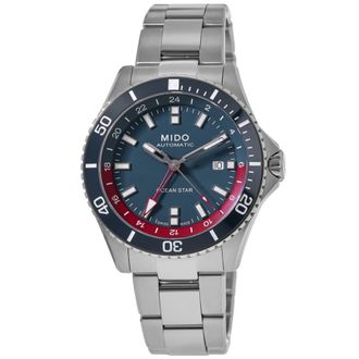 Mido Ocean Star GMT Blue Dial Steel Mens Watch M0266291104100