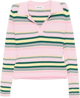 Monse Top a righe jacquard - Rosa