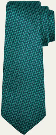 Kiton Mens Micro-Jacquard Silk 7-Fold Tie