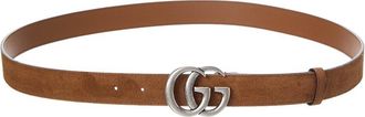 Gucci Gg Marmont Thin Suede Belt