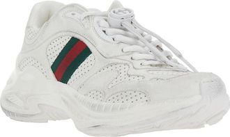 Gucci Womens Low Top Sneaker White Leather Calf Trainers