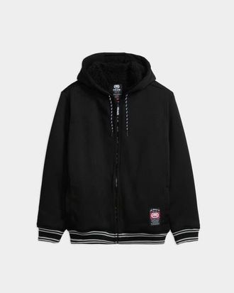 Ecko Tip Top faux shearling Hoodie in Black at Nordstrom, Size Large