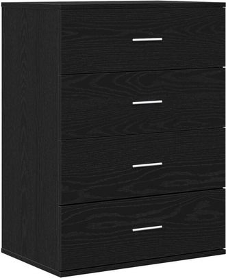 vidaXL Vidaxl - Sideboard with Drawer Black oak 60 x 39 x 80 cm Engineered wood