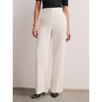 The Fold Adelaide Clever Crepe Wide Leg Pants in Ivory at Nordstrom, Size 12